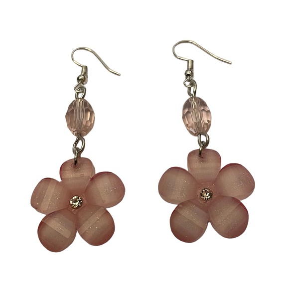 2/16/23 - 3 for $21 pink handmade flower earrings - Picture 2 of 2